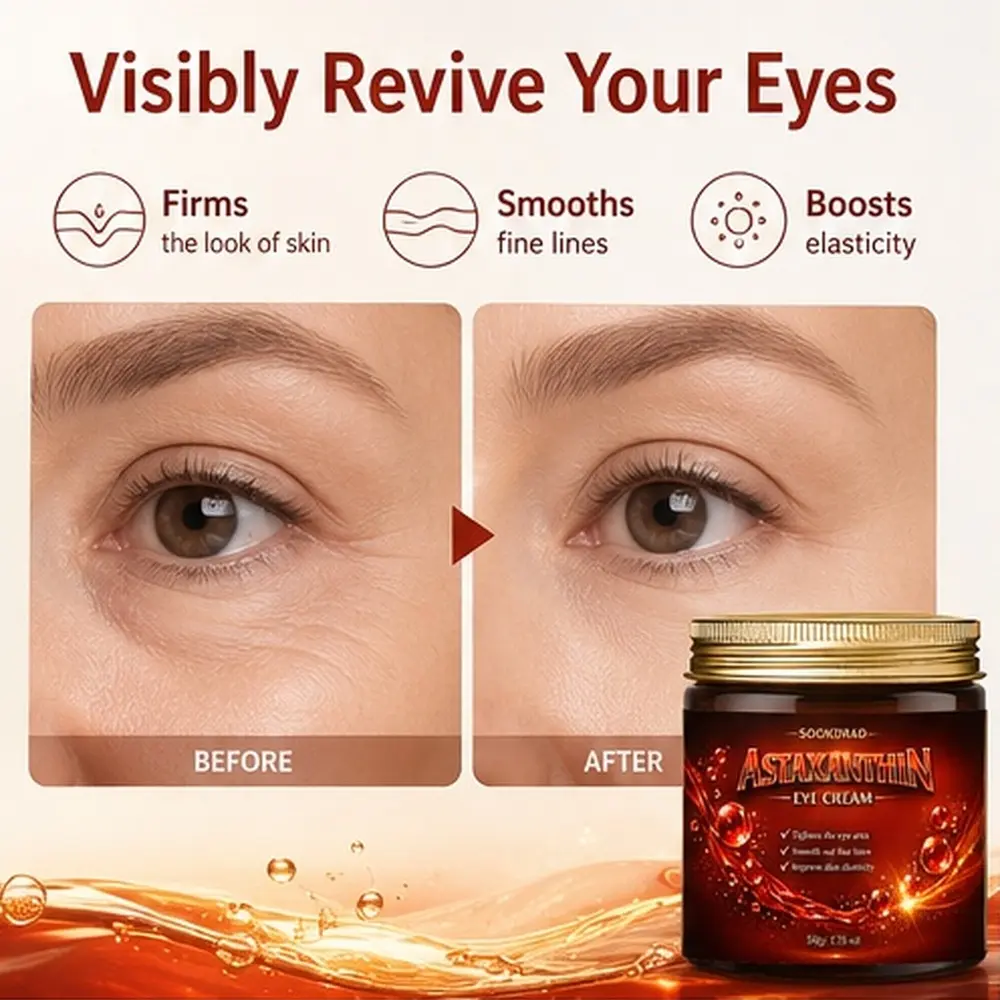 Astaxanthin eye cream, astaxanthin, tighten eye area, smooth fine lines, improve skin elasticity, eye area, 50g/1.76 oz