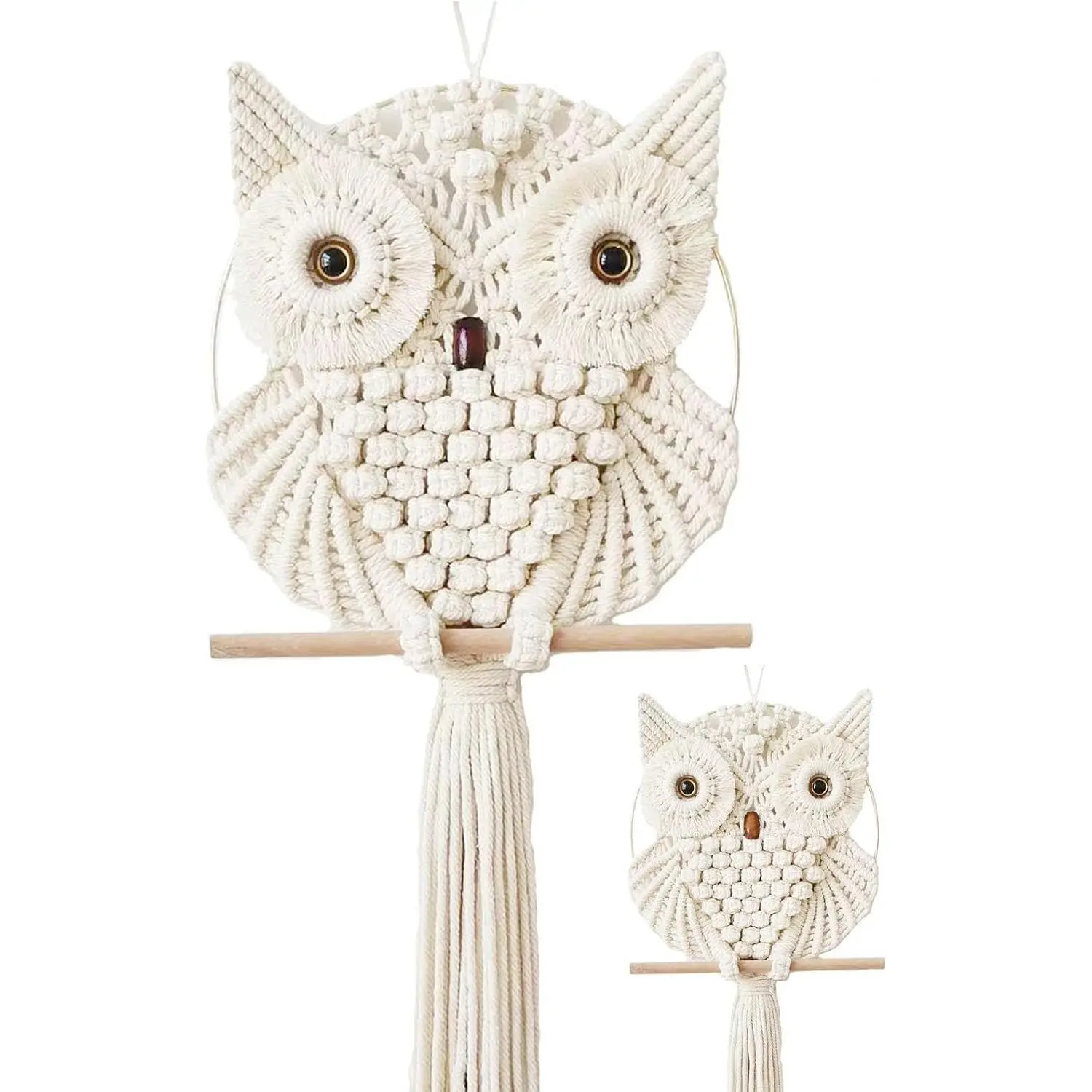 Owl Macrame Wall Hanging-Hand Woven Boho Tapestry-Macrame Wall Decor