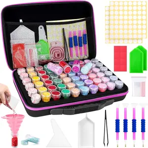 Painting Storage Containers, 60 Slots  Art Accessories and Tools,  Art Organizer with  Painting Kits Shockproof Jars for  Beads ()