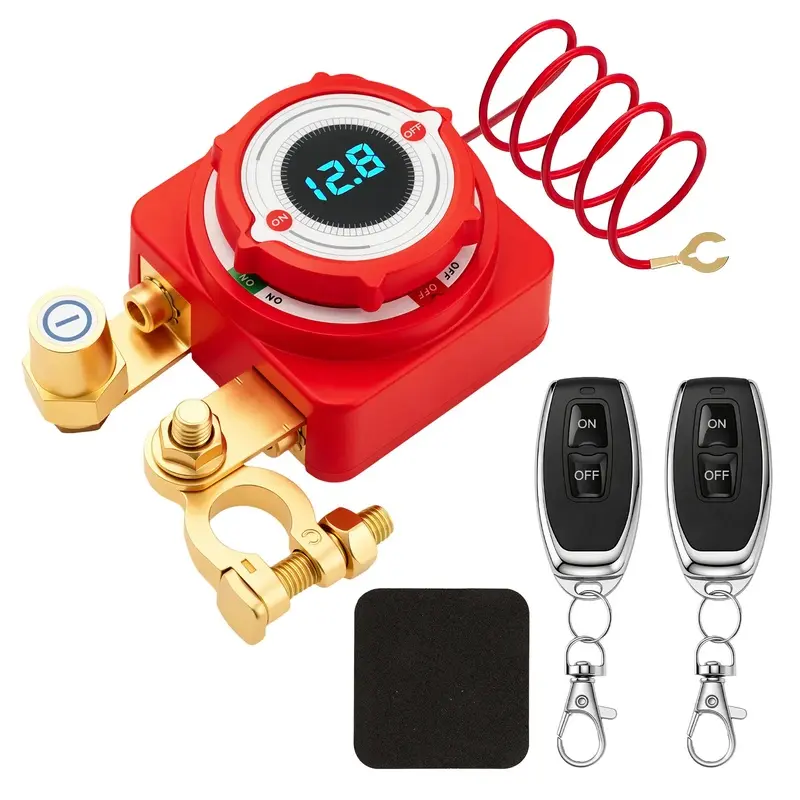 Remote Battery Disconnect Switch 12V 240a, Car Upgrade Battery Cut off Switch with LED Voltage Display, Prevents Battery Drain, for Cars Trucks Rvs