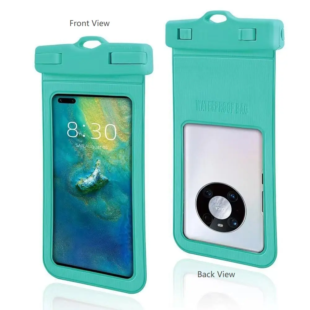 Double Sided Clear Waterproof Phone Pouch Ipx8, Touch Screen Dry Bag, Universal Phone Case with Lanyard, Fits Up to 7.2 Inch Smartphones
