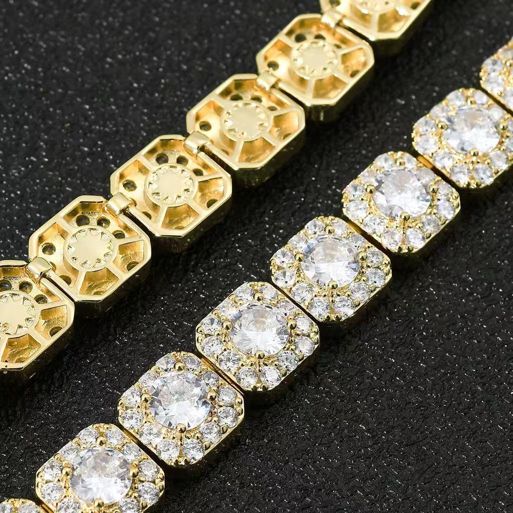 Full Diamond Zircon Ultra-glitter Rock Candy Bracelet Hip-hop Niche Nightclub