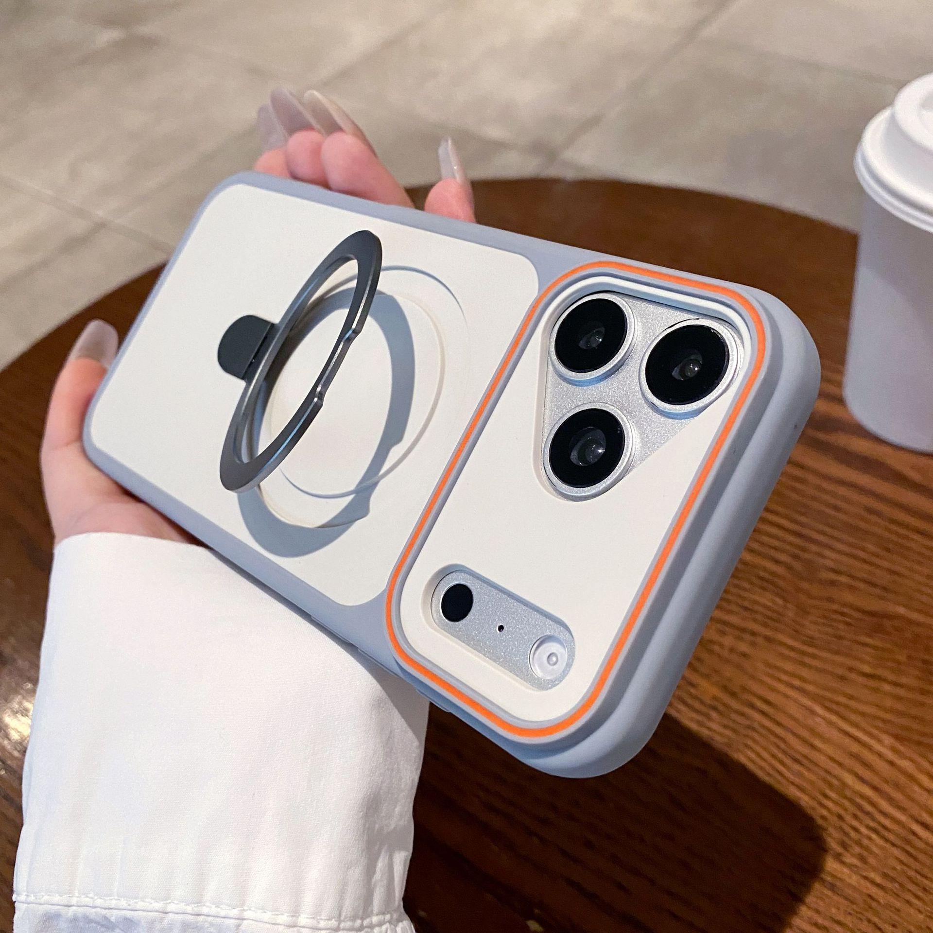 Dual-color Phantom Stand Case for Apple 17 Pro Max, iPhone 16 Pro Max Magnetic Charging 15 Protective Cover