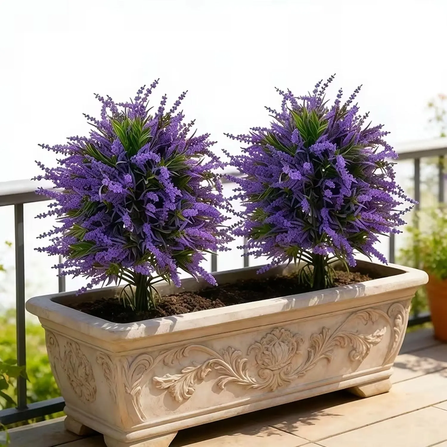 New 1-piece purple artificial lavender flower wreath - Suitable for home decoration, anniversary, Christmas, Easter, Mother's Day, faux outdoor greenery shrubs | Plastic imitation fake plants, can be placed on the ground, no electricity required, for home