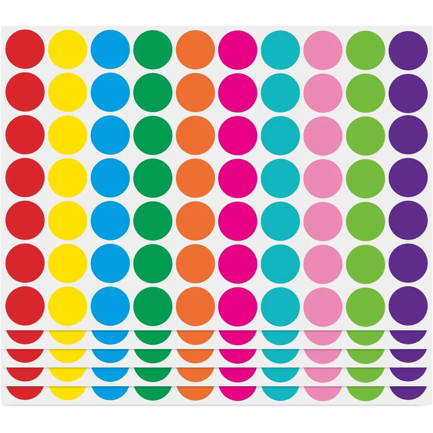 1050 count Color Coding Labels Circle Dot Stickers,10 Color Style Colorful Coding Label Sticker for Office,Student Classroom