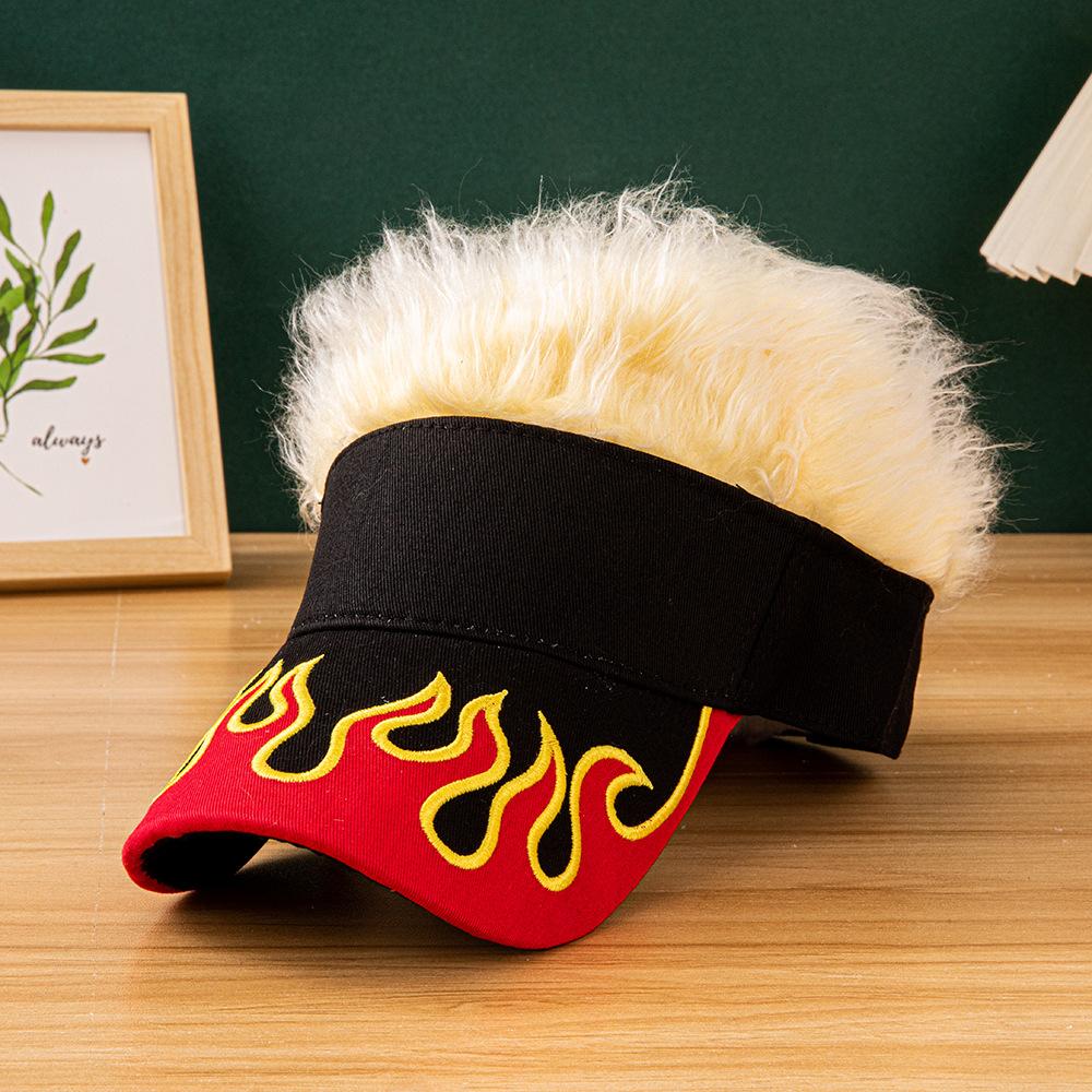 2026 New Flame Pattern Baseball Cap Embroidered Patch Design Multicolor Fluffy Faux Fur Hat