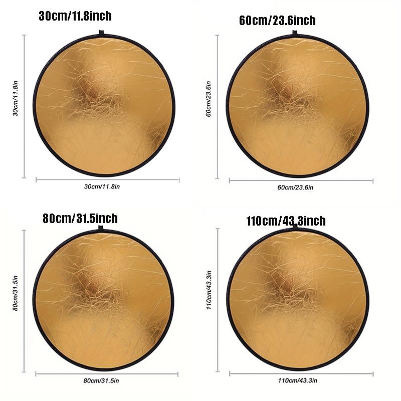 Photography Reflector, 30-110cm Sizes, Portable Mini Design, Outdoor Lighting, Photographic Fill Light, Includes Soft Board, 5-In-1 Functionality