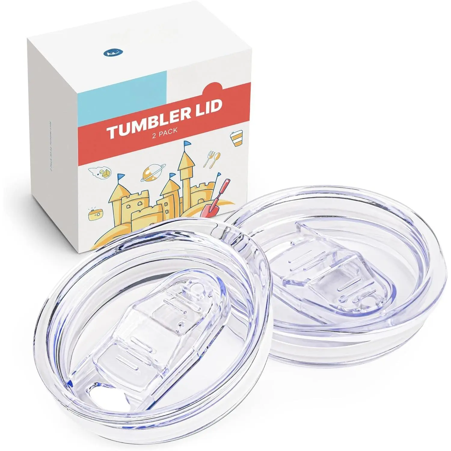 2.73-2.75in Skinny Tumbler Lid-2 Pack Sealing Slider   Spill Proof Splash Resistant