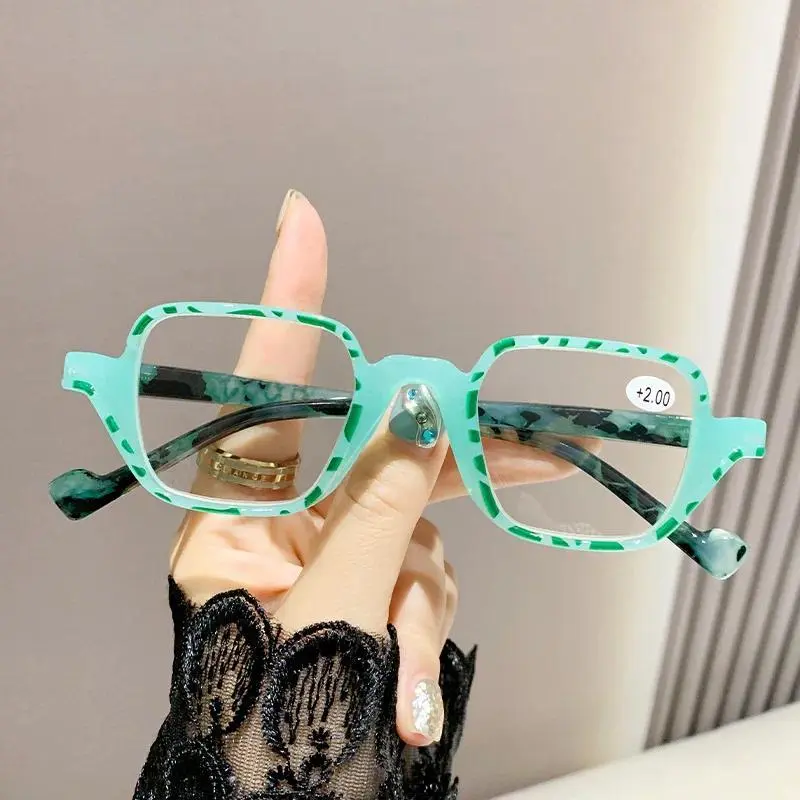 Fashion Anti Blue Light Reading Glasses, Women's Printed Glasses Frame, Personalized Full Frame Reading Glasses