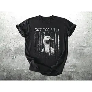 Funny Goose Meme T-Shirt, Got Too Silly Oversized Tee for Men Women