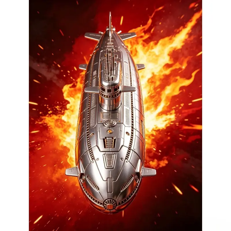 3D Metal Puzzle, Exquisitely Crafted Silver U-Boat Submarine, High-Difficulty Hand-Assembled Military Model, Cool Collectible Desktop Ornament & Gift