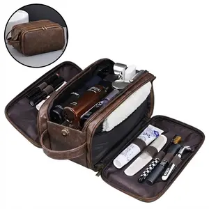 Men's Multifunctional Toiletry Bag, PU Leather Water-Resistant Durable Shaving Dopp Kit, Travel Grooming Organizer, Men's Accessories, Valentine's Day Gifts for Boyfriend,Fathers Day Gift