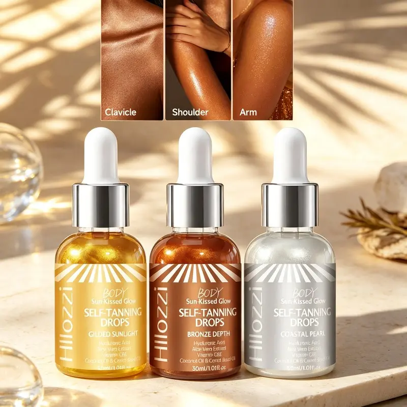 Gradual Self-Tanning Drops for Face & Body, Moisturizing Self-Tanning Serum Infused with Aloe Vera & Coconut Oil, Buildable Natural Sun-Kissed Bronzed Glow, Bronzing Drops for Face Suitable for All Skin Tones