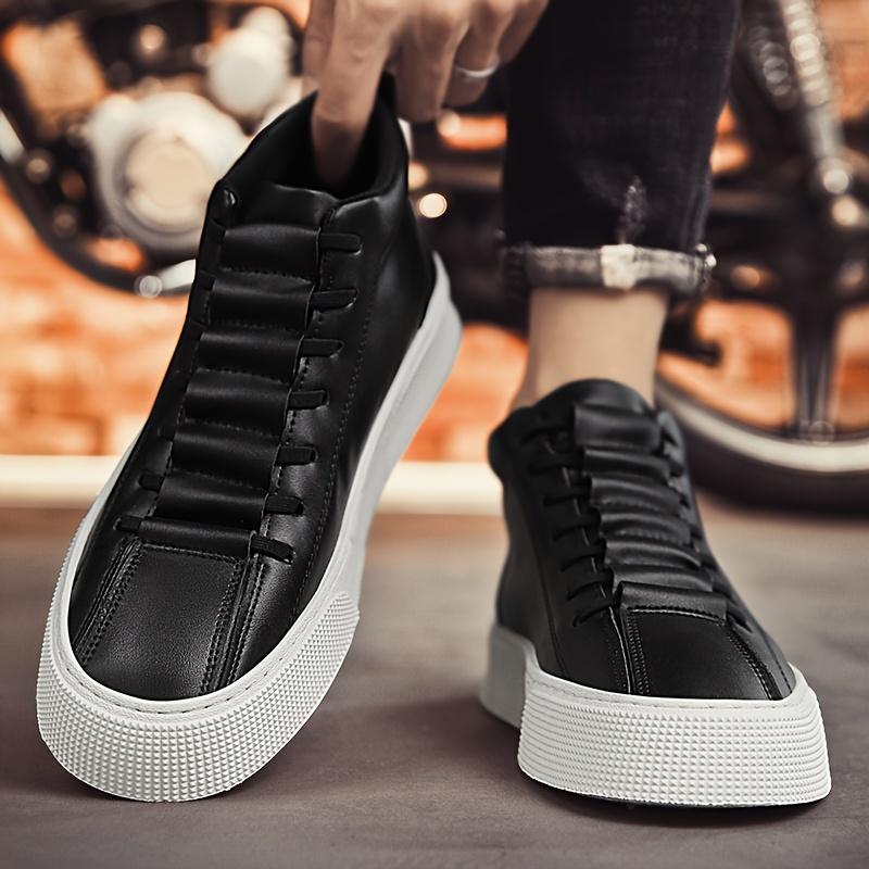 [Durable | Comfortable] Durable Comfortable Men's Ankle Boots |   Non-Slip Lace-Up Soft-Sole Sneakers for Outdoor Daily Wear