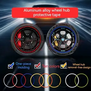 Car Wheel HUB Protector Strip, Fits All Wheel Sizes, Colorful Options Available, Anti-Collision and Scratch-Resistant, Perfect for Car Accessories