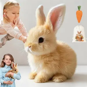 Realistic Electric Jumping Bunny!Cute Moving Ear Plush Toy for Kids & Cats.Soft Short Fur, Lifelike Hopping Action.Perfect Easter Gift & Stress Relief Companion.#ElectricBunny#CuteToys#EasterGift
