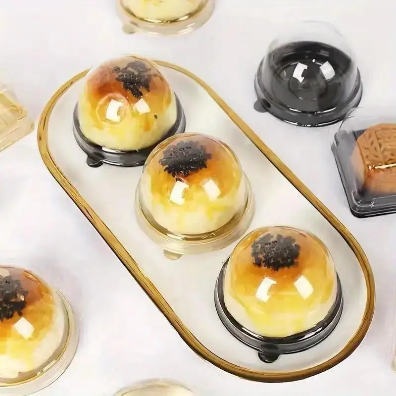 Plastic Mini Cake Box with Dome Lid, Ideal for Cupcakes and Desserts, Perfect Container for Cream Cakes and Pastries, Great for Events
