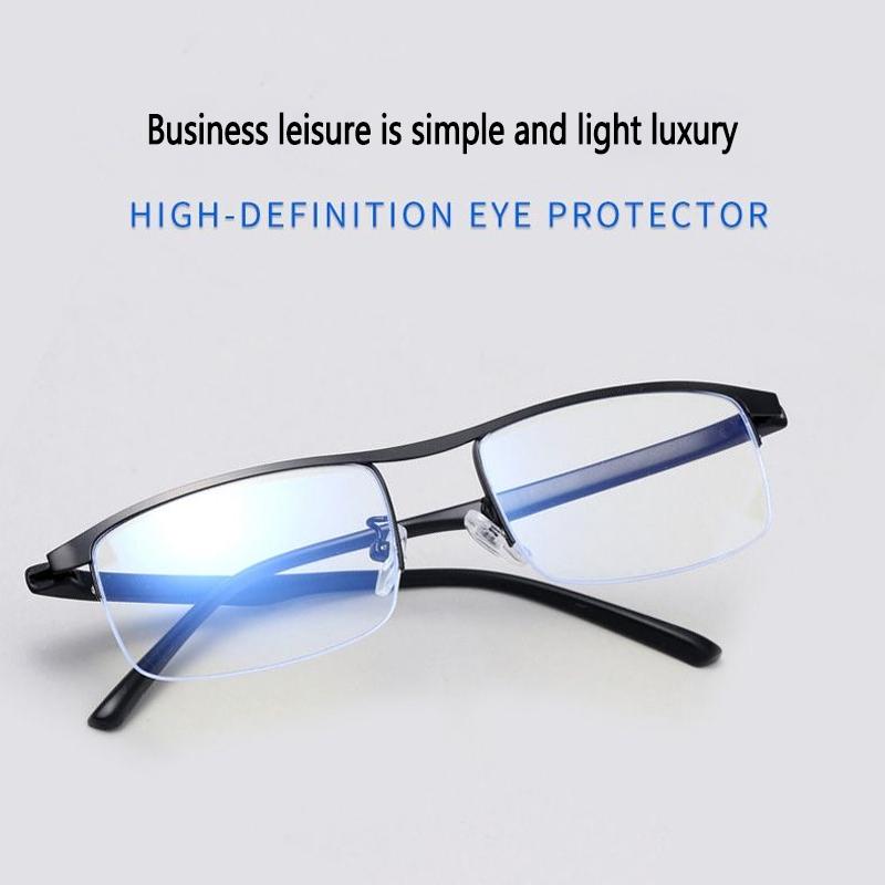 1 Pair Progressive Multi‑Focal Reading Glasses – 2‑in‑1 Metal Semi‑Frame Design, Classic Fashionable Style, Dual Functionality, Available in 3 Colors, Includes Case, High‑Quality Eyewear, Suitable for Myopia Users, Progressive Multifocal Glasses
