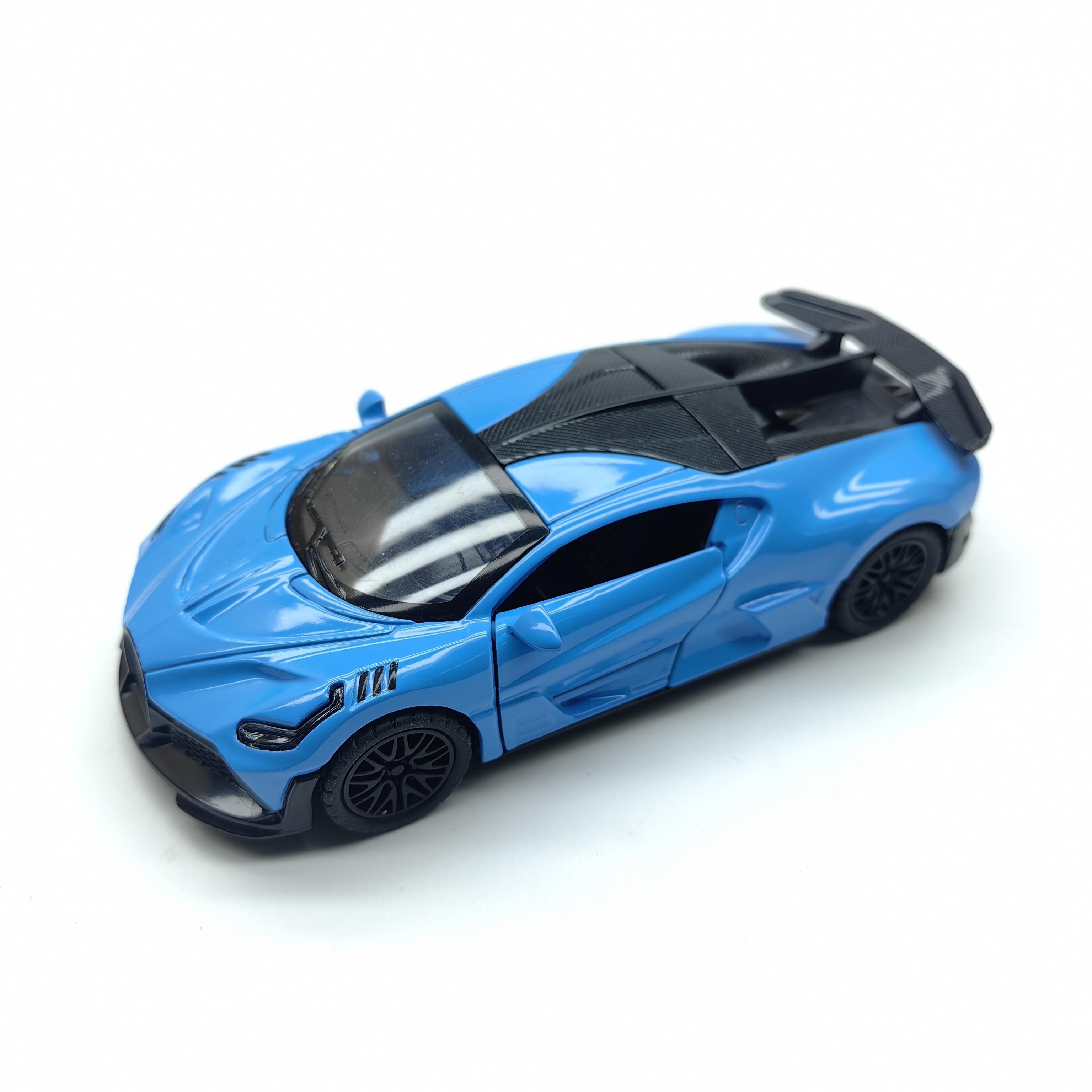 Realistic alloy sports car model, a children's toy car with pull-back function and openable doors, suitable for boys