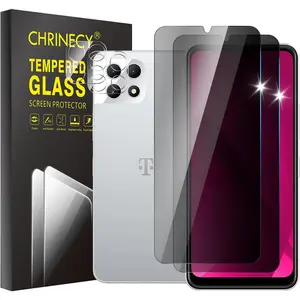 [4 Pack] 2 Pack Privacy Screen Protector for T-Mobile Revvl 7 5G with 2 Pack Camera Lens Protector, 9H Hardness, Anti Spy Anti Peeping, Easy Installation