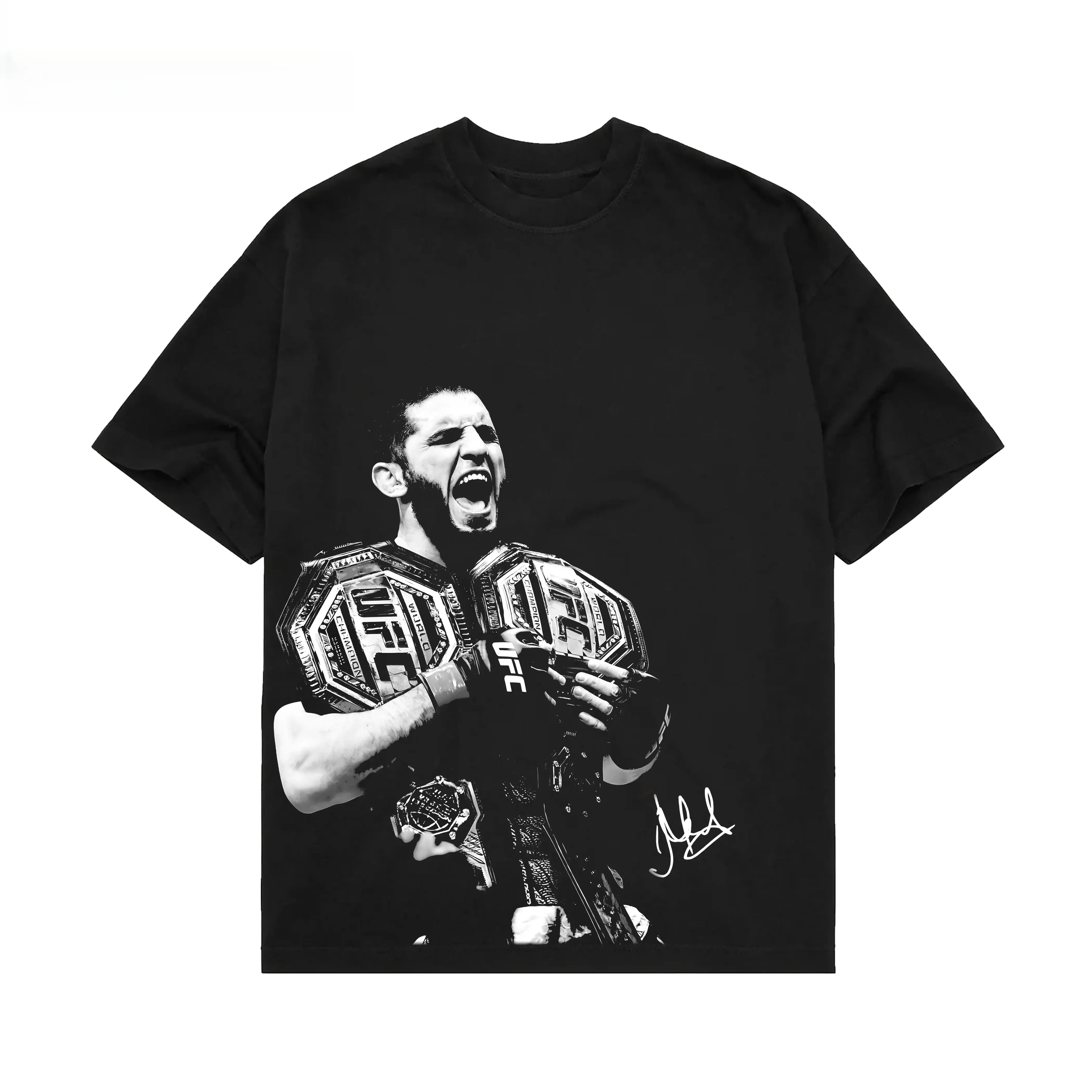 [Sale Up To 50%]UnisexIslam Makhachev Double Champ High Quality Tee, UFC 322 T-shirt, UFC MMA Shirt, Fighter Tee, Graphic UFC Champ T-Shirt Crewneck Man