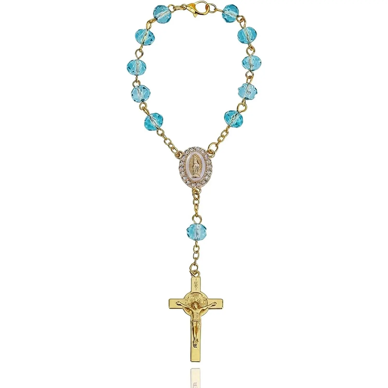 Rosary for , Steering Wheel Rosary Charm  Pendant  Decor | Catholic  Accessories| Small Rosary for | Crucifix Rosaries Bracelet |Religious  for Men Women