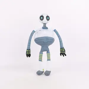 Wild Style Mechanical Robot Plush Doll, Minimalist Grey White Mecha Stuffed Toy, Healing Desktop Collectible Ornament Birthday Gift