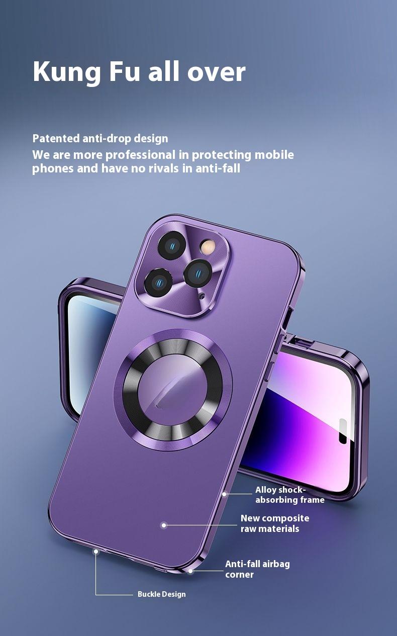 Metal Frame iP 17 Pro Max Case Purple Full Coverage Privacy Screen Lens Protection Magnetic TPU Back International Warranty Phone Cases phone case 17 pro max