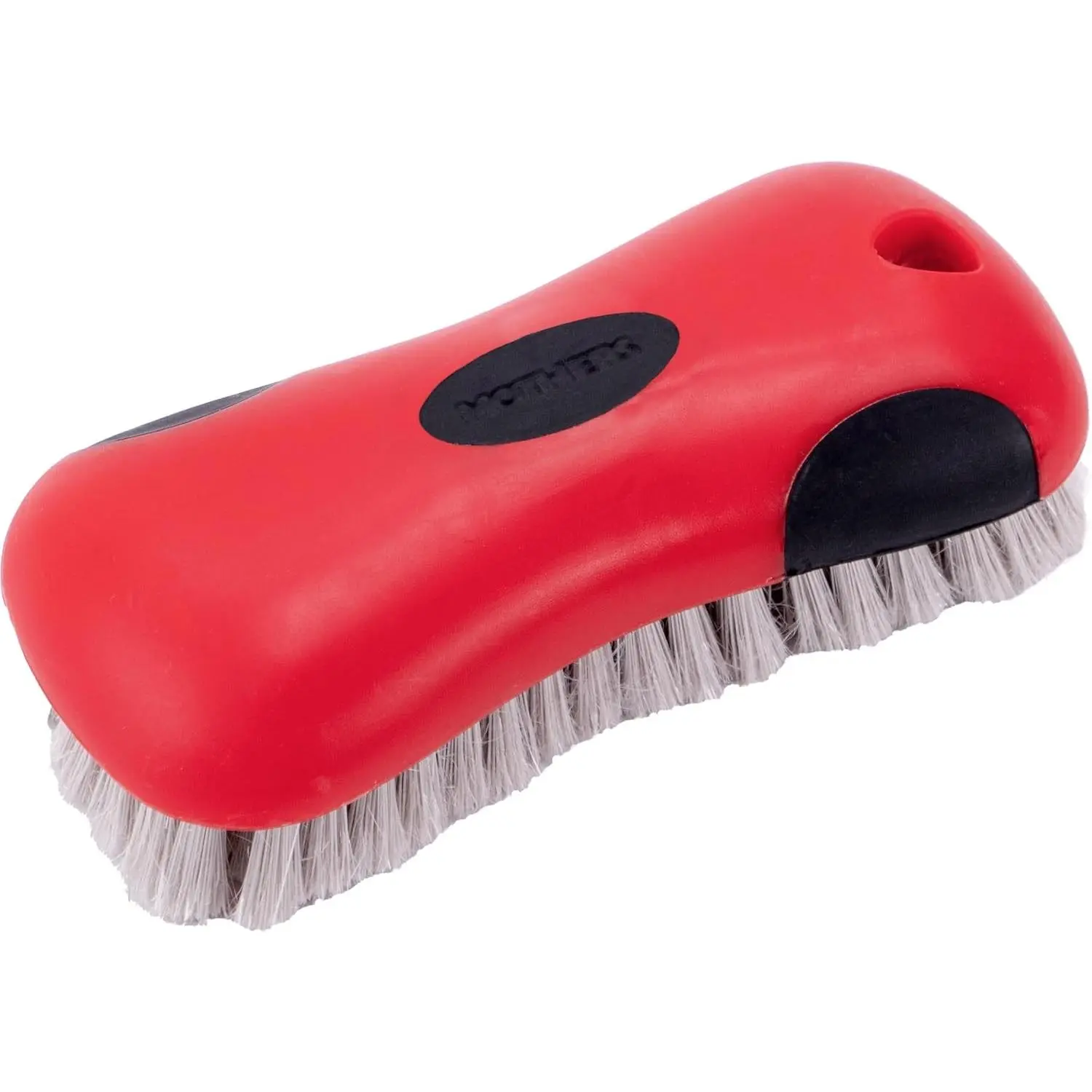 Mothers Soft Bristle Leather and Upholstery Car Cleaning Scrub Brush for Automotive, Home, Couch, Stain Remover, Red
