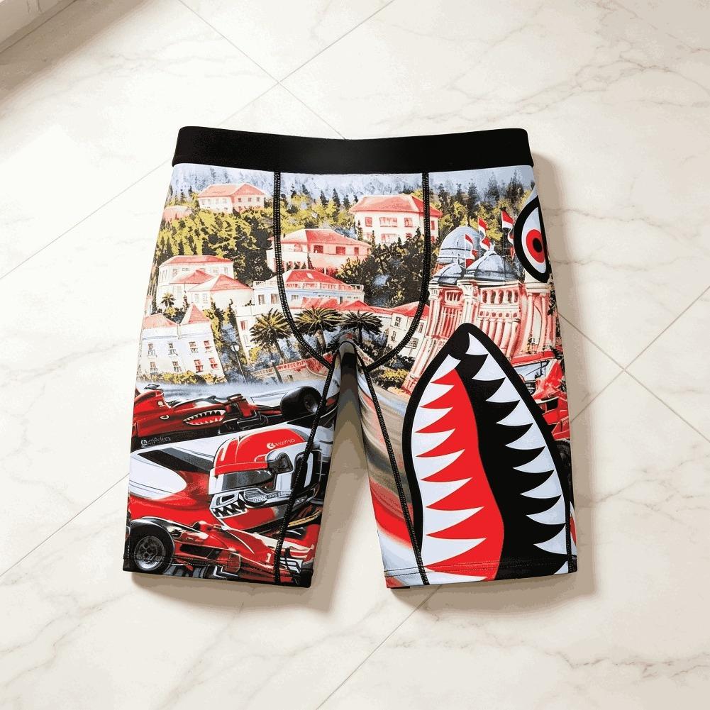 Mens Streetwear Boxer Briefs Ice Silk Compression Underwear Quick Dry Breathable Seamless Athletic Performance Fit