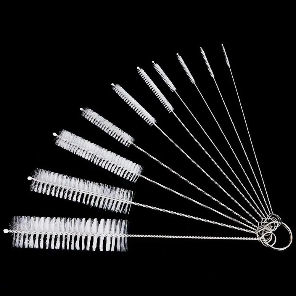 10 Sizes Bottle Cleaning Brush Set, Multi Size Straw Tube Cleaner Brushes With Storage Ring, Flexible Nylon Bristle Pipe Cleaners For Water Bottles, Baby Bottles, Glass Jars, Tumblers, Home Kitchen Cleaning Supplies