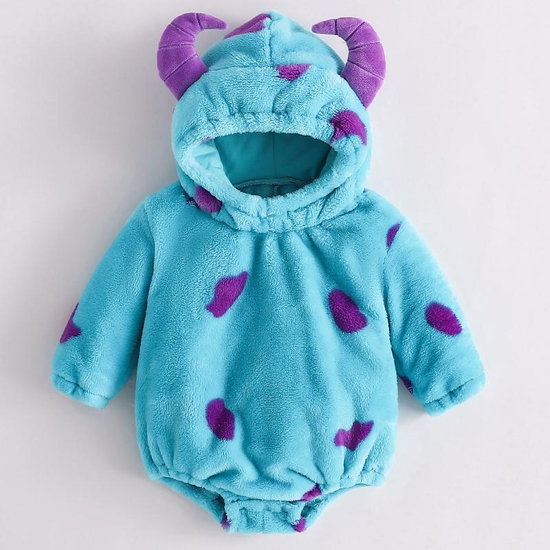 Baby Boys Girls Animal Costume Flannel Rabbit Costume Role Play Hooded Long Sleeve Pajamas Rompers Cosplay Jumpsuits Baby Costumes Cute Animal Outfit Funny Monster Costume Gift