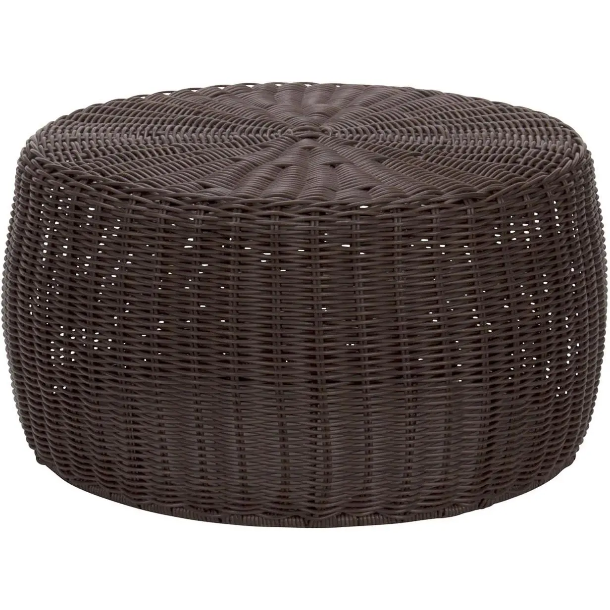 Round Handwoven Resin Storage Stool Ottoman - Brown, Sturdy & Stylish Home Decor, Space Saving Multi-functional Seat with Hidden Storage, Perfect for Living Room Bedroom Entryway