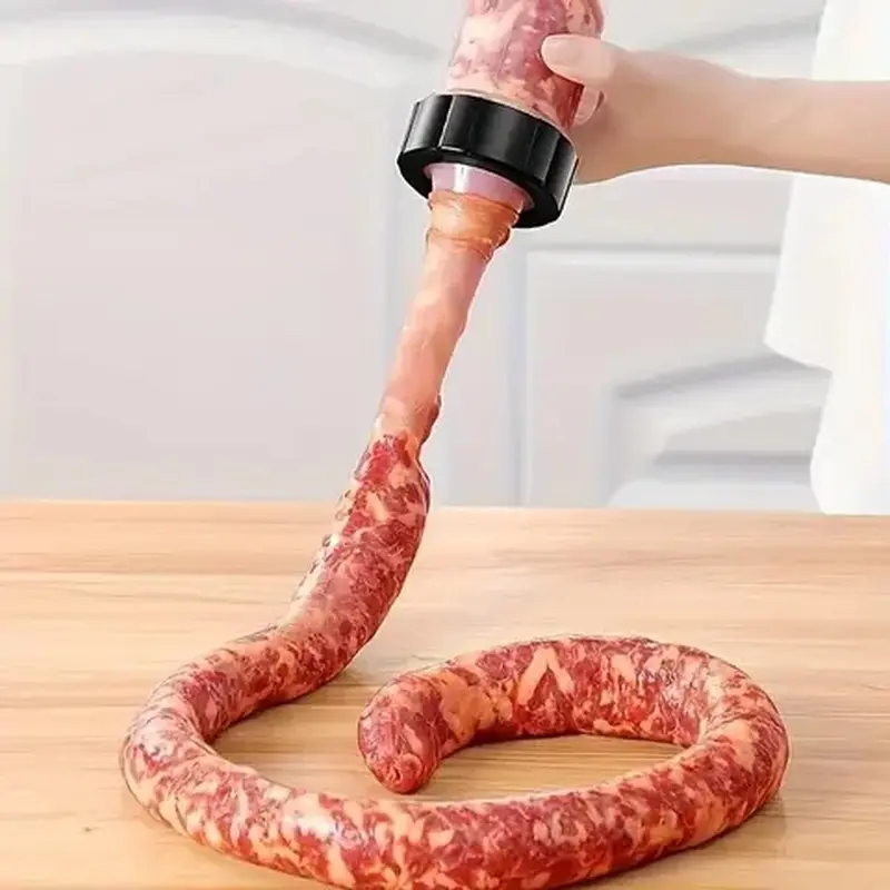 Compact Manual Sausage Maker: Easy, Safe Food-Contact, Multiple Funnels - Ideal DIY Sausage Filling Kit for Home Cooking Enthusiasts