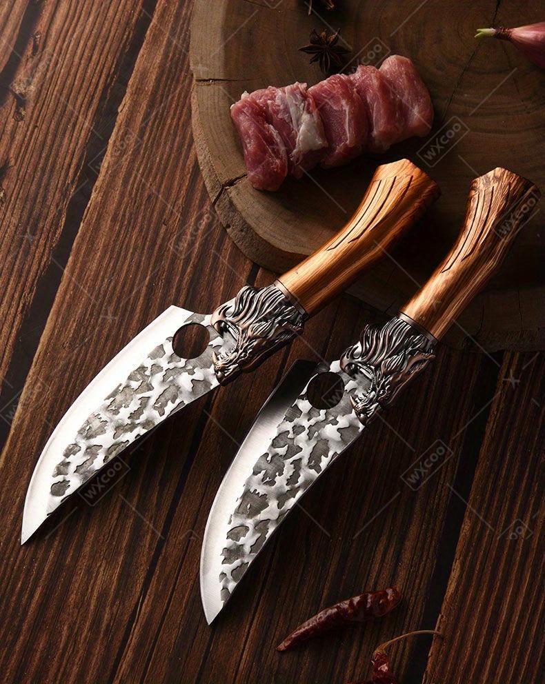 6PCS Handmade Forged Professional Kitchen Chef Knife Set Stainless Steel Butcher Boning Cutting Knives Vegetable Chopper