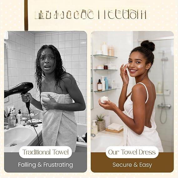 Sexy Backless Towel Dress, 100% Cotton Towel Material, Wearable Bath Towel for Women