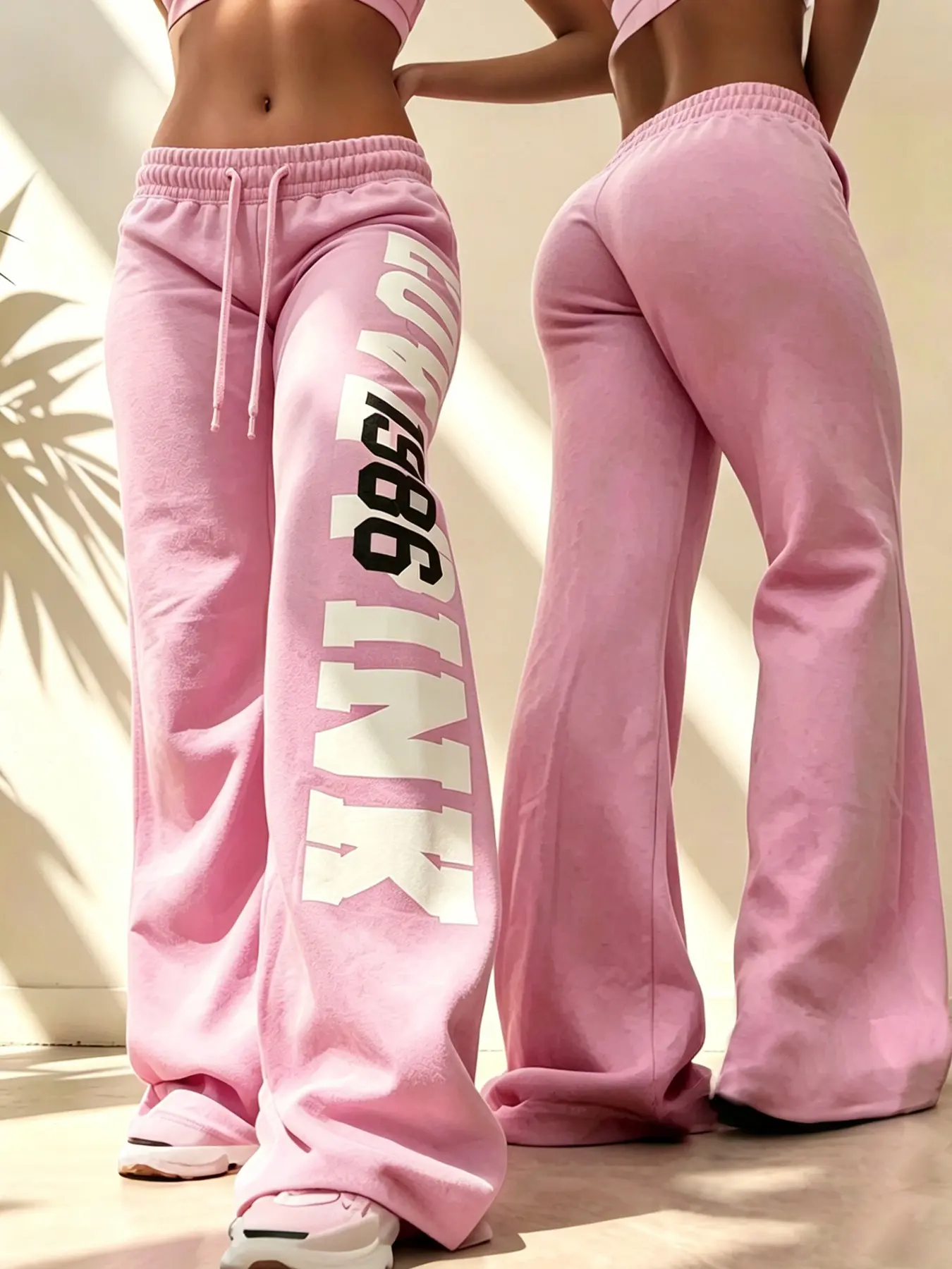 Women's Lavender Loose Fit Pants, Outdoor Streetwear Y2K Style, Spring Summer Essential, Casual Comfortable Versatile Commute Wear, Digital Print
