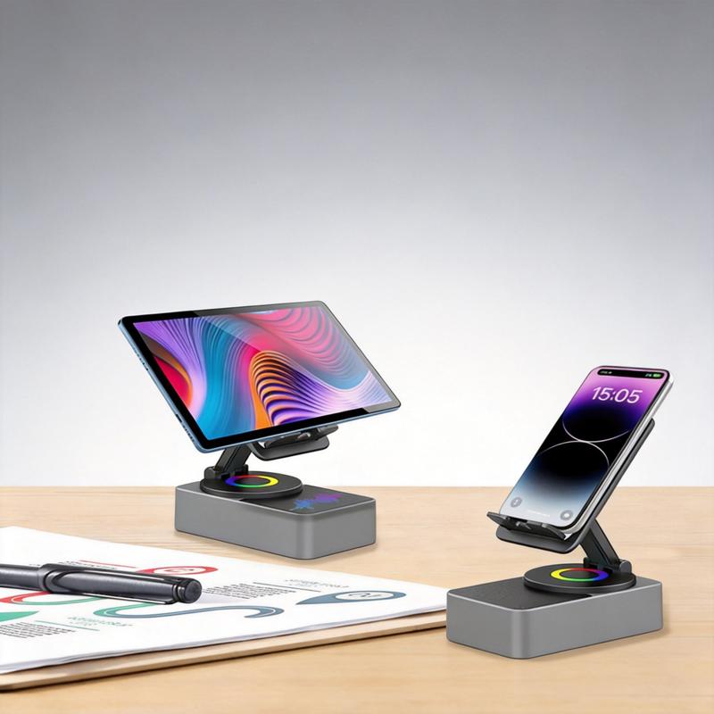 Wireless Bluetooth Audio Speaker with LED Light Phone Bracket Holiday Presents Universal Mobile Stand Mount