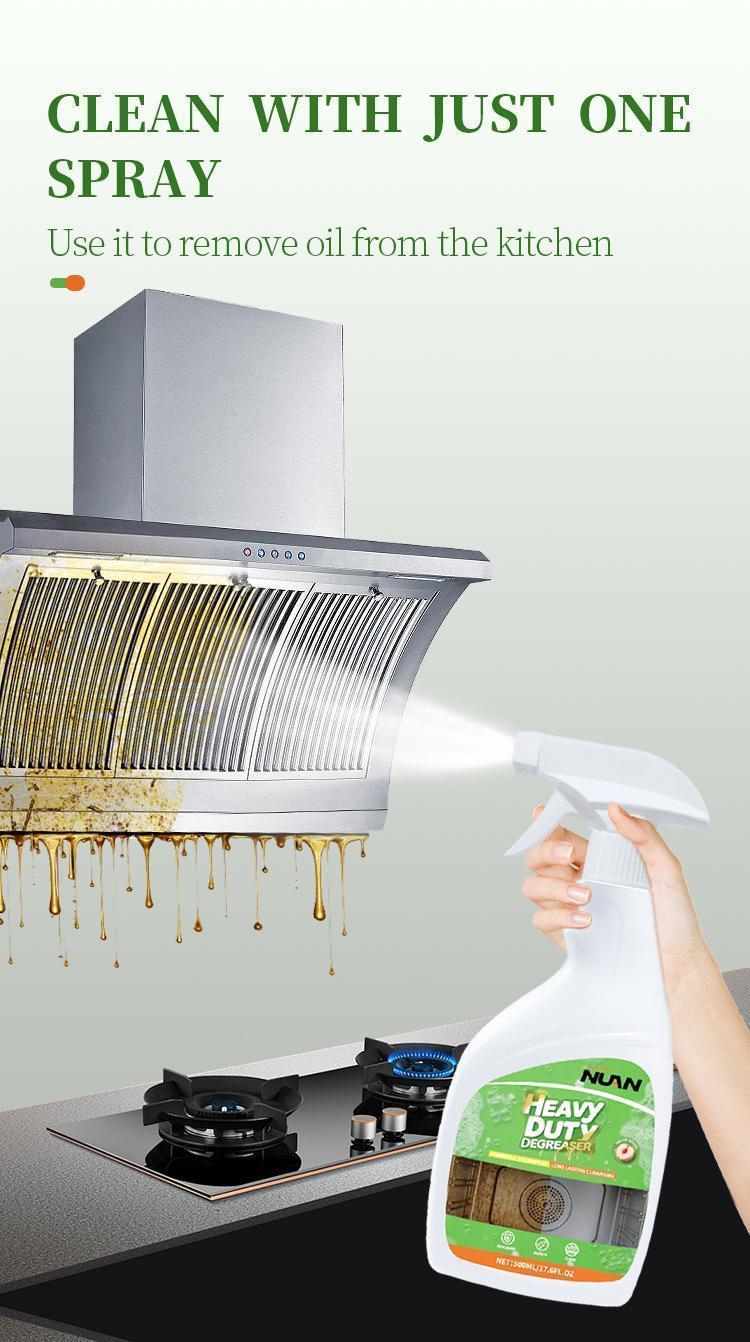 NUAN Deep Cleaning Grease Remover Spray, Heavy Duty Grease Remover for Stove, Range Hood and Countertops, Deep Cleans Tough Kitchen Messes Easily