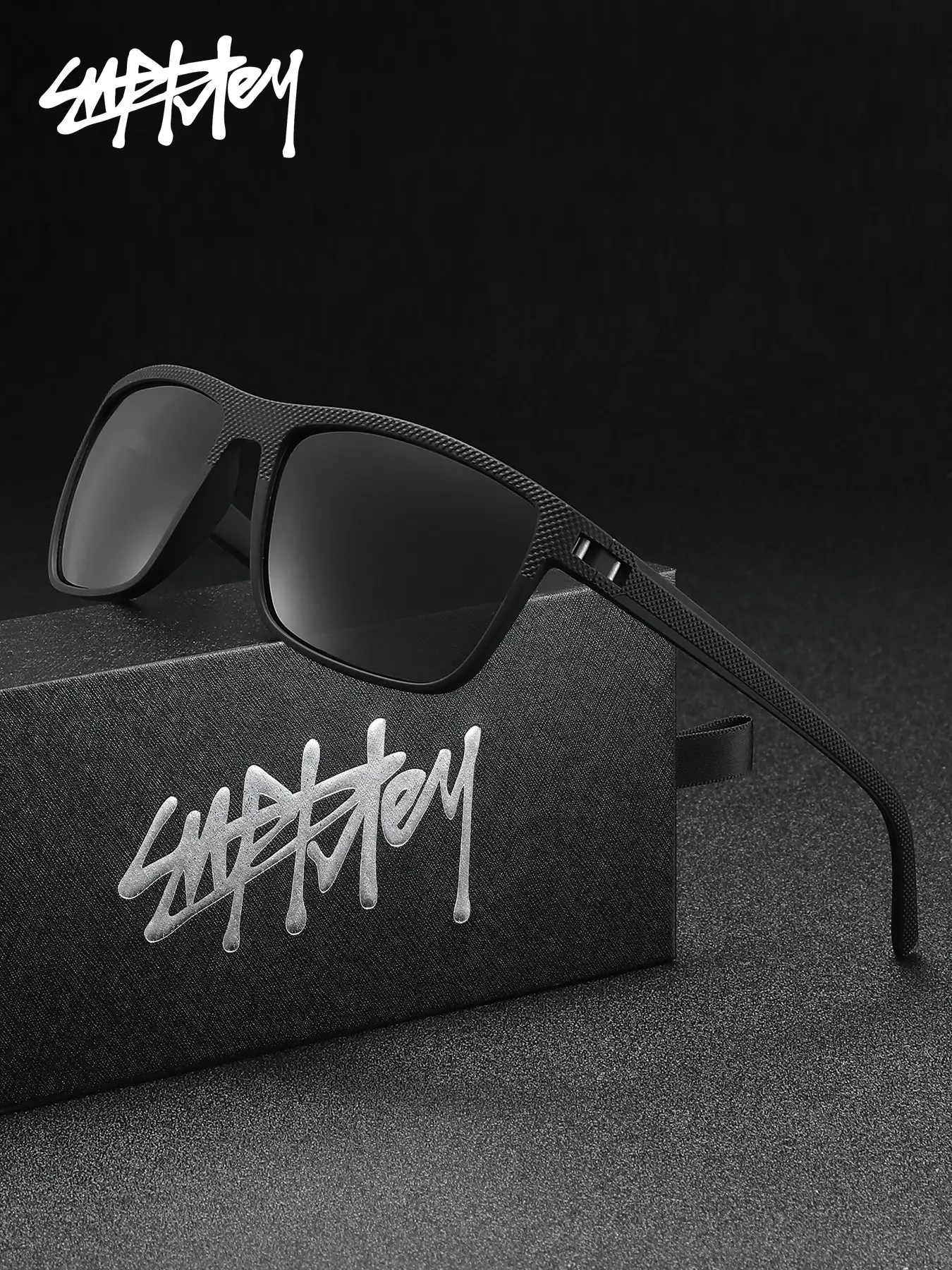 SUPKLEY Square Sunglasses Men Women Polarized UV400 Sport Style Driving Daily Outdoor Fashion Eyewear