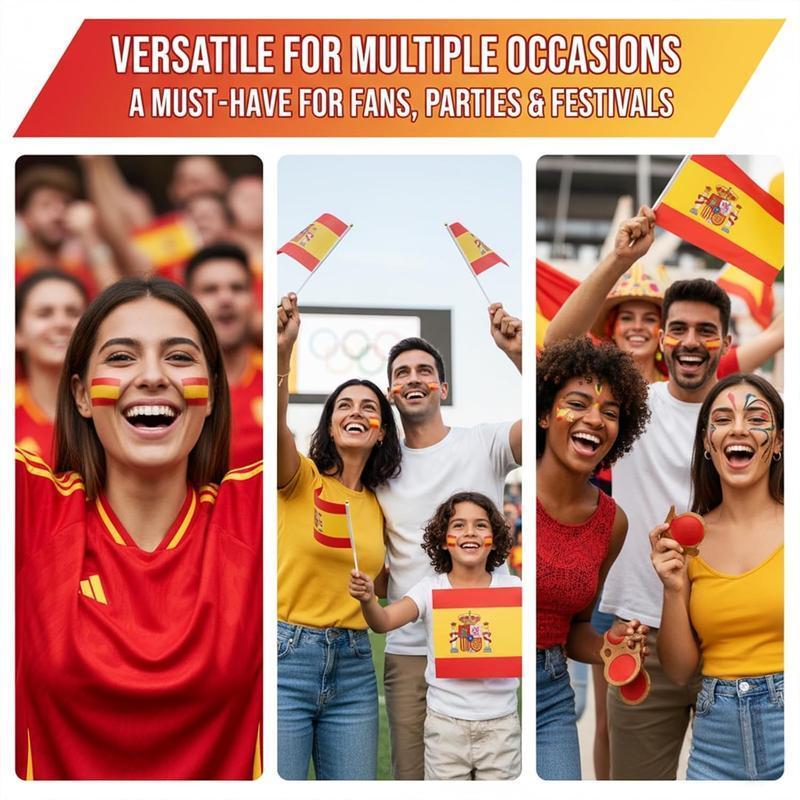 7-in-1 Football Match Fan Complete Kit - Scarf, Glasses, Wristband, Clapper, Face Paint, Headband, Flag for Game Day Support, Sports & Outdoor Use