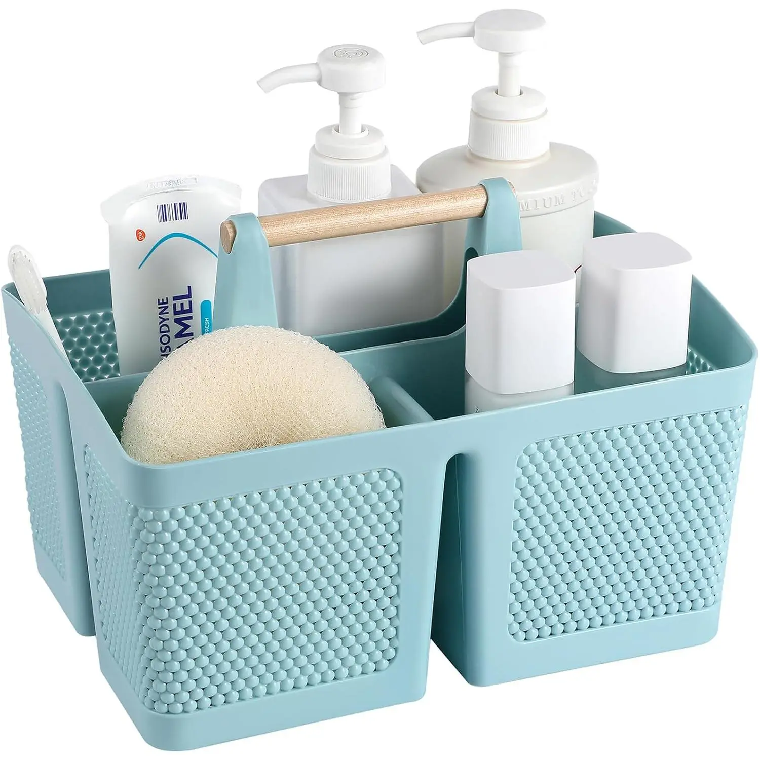 Portable Shower Caddy Basket Plastic Cleaning Caddy Organizer Storage Tote with Handle for Bathroom, College, Dorm Room Essentials, Blue