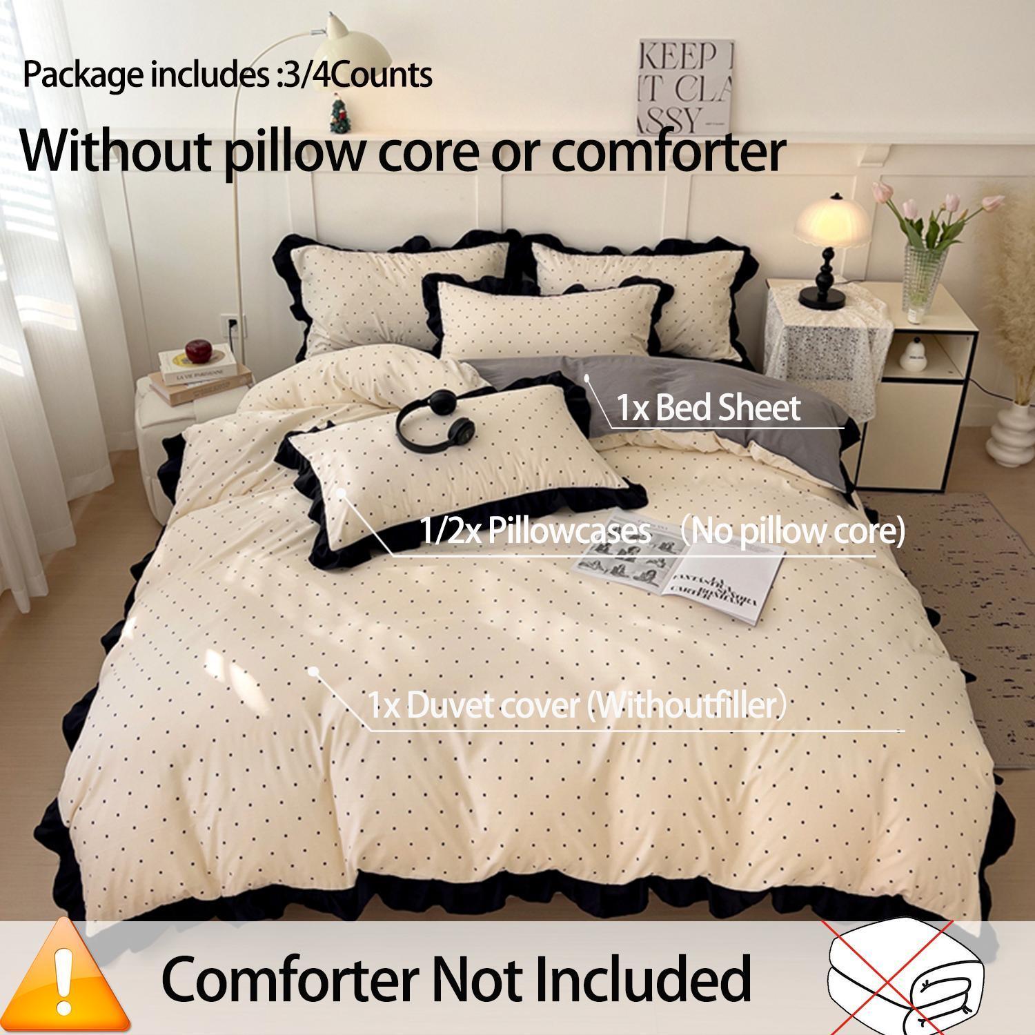 Polka Dot Pattern Bedding Set, 1 Count Bedspread & Pillowcase without Filler, Soft Comfortable Bedding Set, Decorative Bedsheet Sets for Home Bedroom