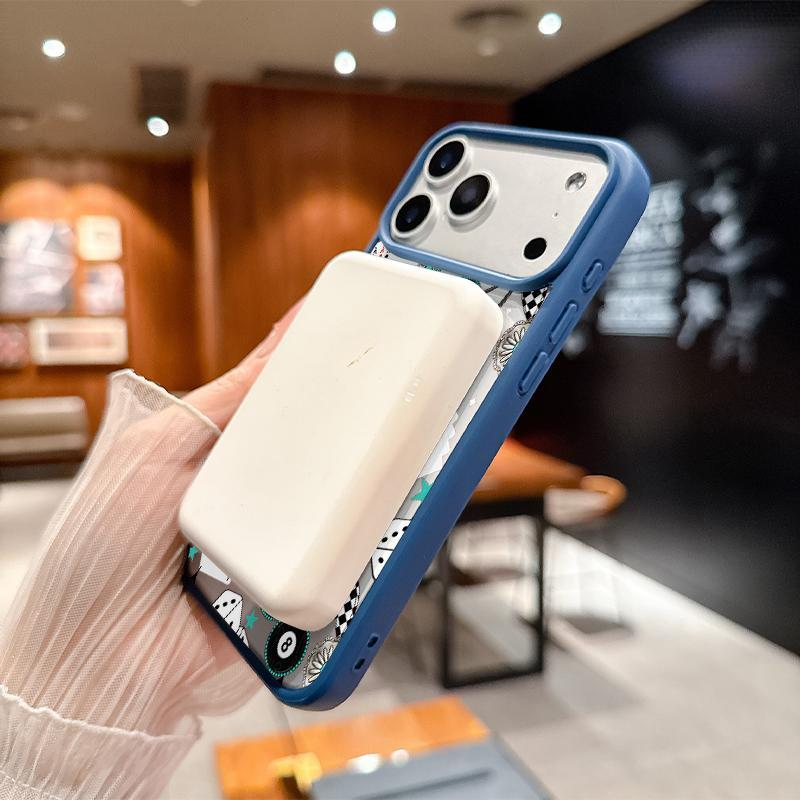 Western Bohemia No. 8 ball Cherry Playing cards Pattern Magnetic MagSafe Phone Case for iPhone 17 Air/16 Pro Max 15 Pro 14 13 12 11 Plus Shockproof Slim Protective Cover Casing