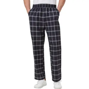Men's Baggy Chef Pants Restaurant Work Pants Elastic Waist with Pockets CFM2012