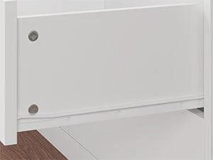 Sikaic Modern White Dresser with 4 Drawers Freestanding Wood Cupboard for Bedroom Living Room Hallway Storage Chest of Drawers with Metal Slide Rail Anti-tipping Belt