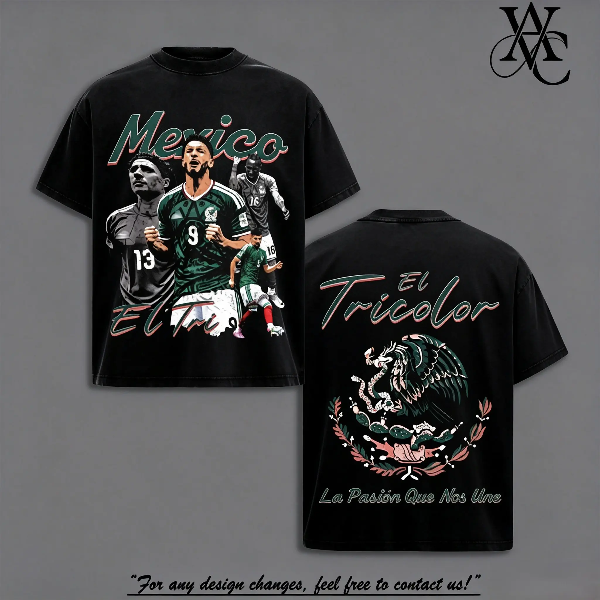 Men's Classic Graphic T-Shirt, Vintage Mexico Soccer El Tri Bootleg Shirt in 100% Washed Cotton, Oversized Shortsleeve Streetwear, Clothes, Menswear, Tshirt, Top, Seamless, Apparel, Round Neck, Soft, Plus Size Clothes, Graphic Tee