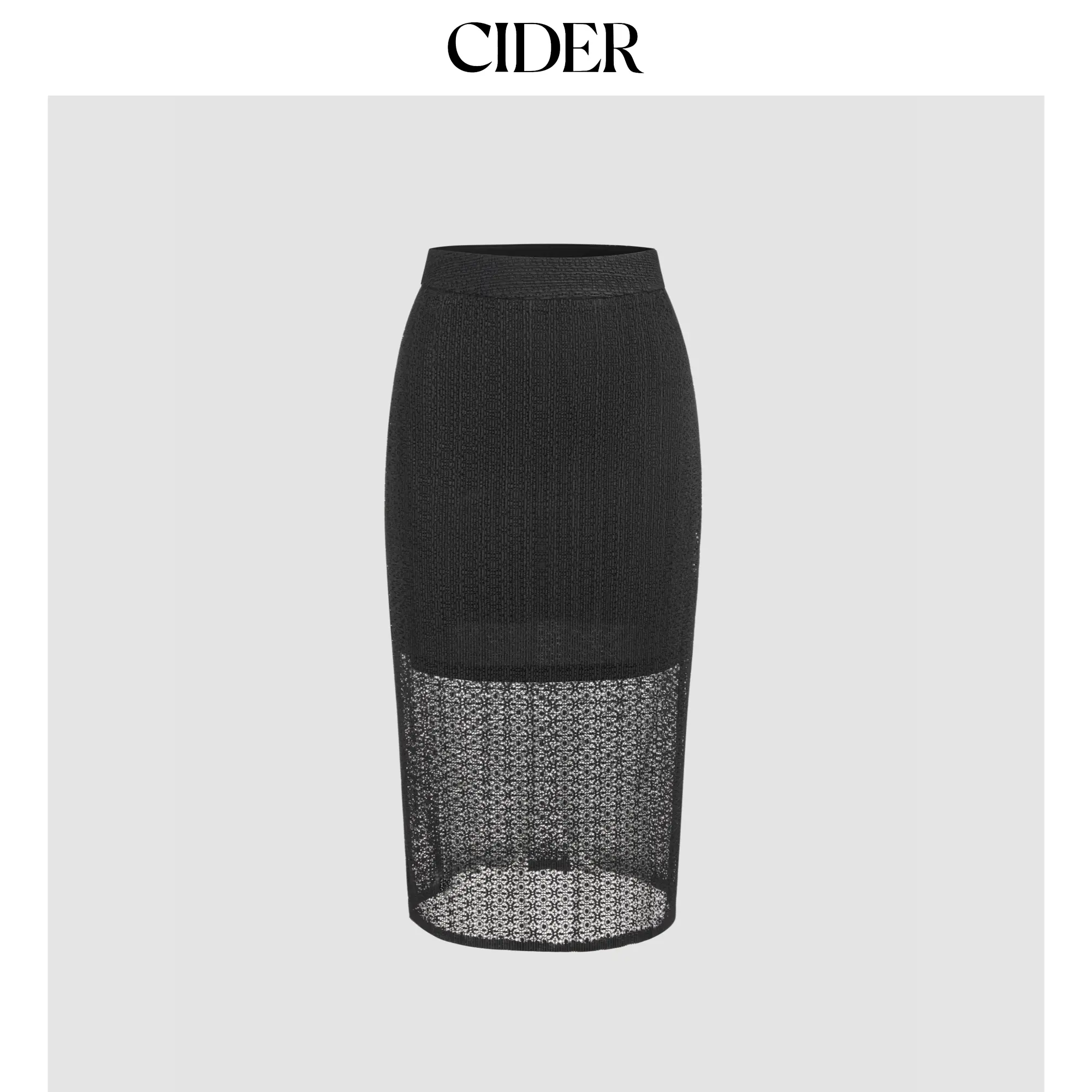 Cider [size 2-10] Lace Mid Rise Midi Skirt