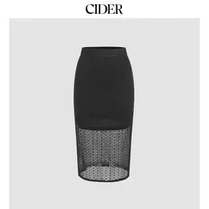 Cider [size 2-10] Lace Mid Rise Midi Skirt