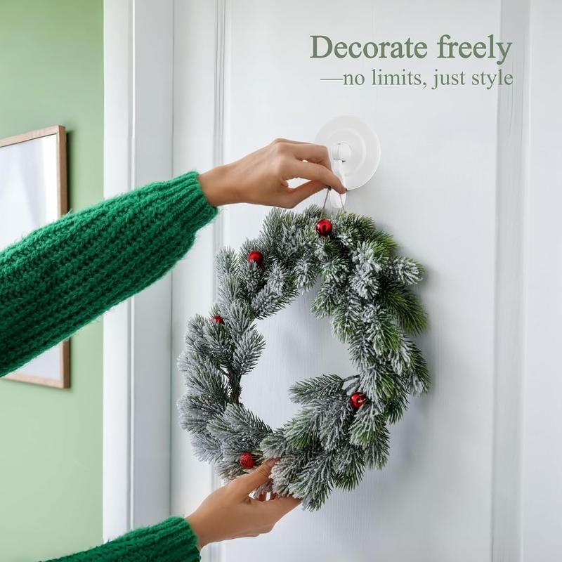 Adhesive Wall & Ceiling Decor Hooks: 4-Pack 3 lbs Heavy Duty No-Drill 360° Swivel Adjustable for Hanging Home Accents Lights Plants Wind Chimes Compatible with 3M Command Strips